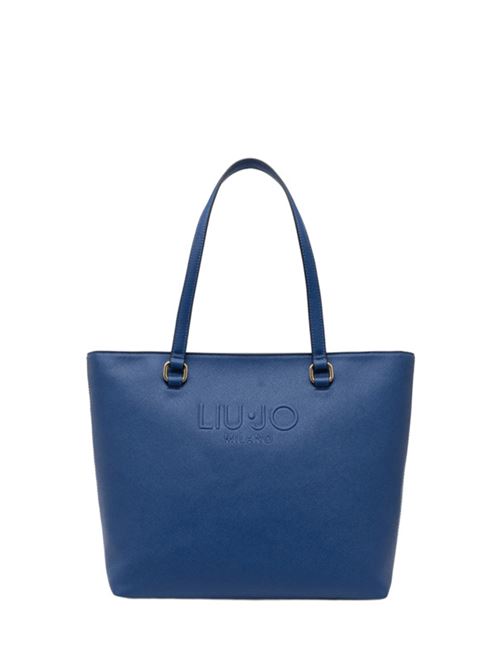 borsa donna shopping logo ecopelle dusty blue LIU JO | AA5321-E0087X0682